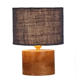 Blue Shade Table Lamp With Wood Base By New Era image 4