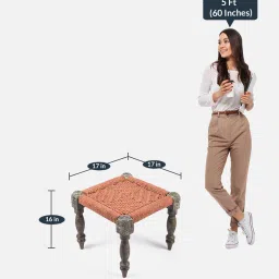 ikiriya Riaza Maachi Stool In Orange Canning image 3