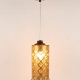 nakshikathaa William Gandhara Gold Metal Hanging Light image 3