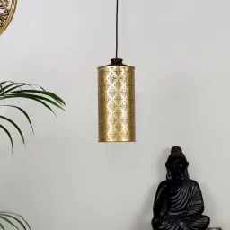 nakshikathaa William Gandhara Gold Metal Hanging Light image 2