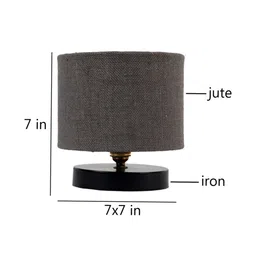 Classic Grey Jute Shade Night Lamp With Iron Base By New Era image 5