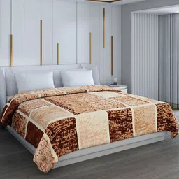 Monte Carlo Brown Geometric Heavy Winter 1000 GSM Double Bed Blanket-image-38