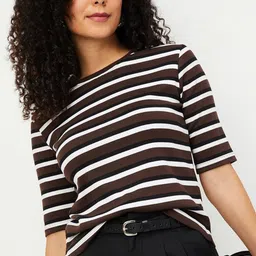 max Women Striped Round Neck T-shirt-picture-48