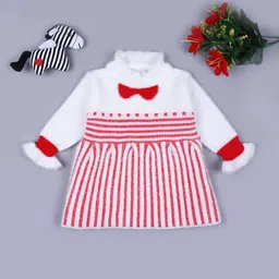 V-Mart Girls Striped Pullover with Fuzzy Detail-image-4