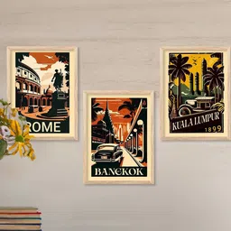 walllane Travel Wall Art With Frame Home Decor Wall Painting For Living Room Office Bedroom-picture-38