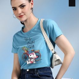 Metronaut Women 2 Printed Bio Finish Raw Edge T-shirt-picture-48