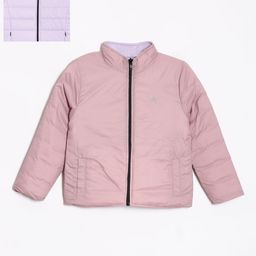 Allen Solly Junior Girls Checked Reversible Crop Padded Jacket with Embroidered-picture-1