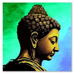 Indianara Grey & Yellow 1 Piece Wood Religious Wall Paintings-image-42