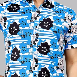 FTX Men Standard Fit Floral Printed Spread Collar Casual Shirt image 4