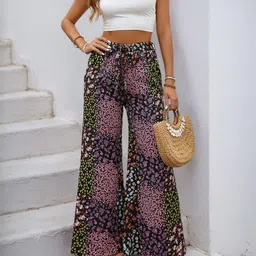 StyleCast Women Floral Printed Regular Fit Mid-Rise Trousers-image-64