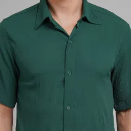 Kasendra Men Comfort Fit Textured Spread Collar Casual Shirt image 4