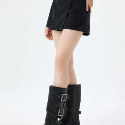 Koton Women Washed Pure Cotton Mini Skorts-picture-12