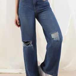Mast & Harbour Women Classic Wide Leg High-Rise Jeans-picture-13