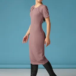 Selvia Women Casual Bodycon Midi Dress image 3