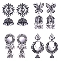 DIVASTRI Peacock Shaped Jhumkas Earrings-picture-34