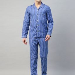 Hancock Men Striped Printed Cotton Night suit-picture-6