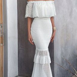 bebe Off-Shoulder Cape Sleeve Maxi Dress-image-7