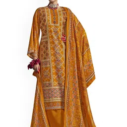 DRAVINAM Trends Embroidered Viscose Rayon Unstitched Dress Material image 4