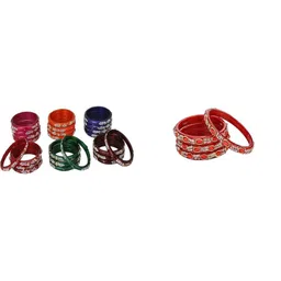 SOMIL Set Of 28 Stone-Studded Bangles-picture-28