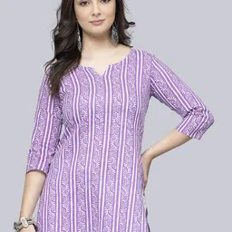 Dream Beauty Fashion Floral Printed Notch Neck Straight Kurtis-image-18