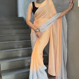 Rangtulika Ethnics Colourblocked Poly Georgette Saree image 4