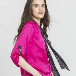 SHAYE Women V-Neck Sequin Three-Quarter Sleeves Party Tops image 2