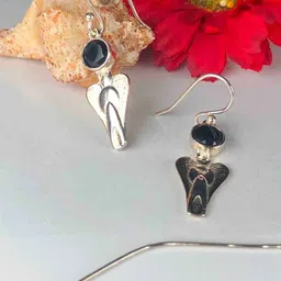 Zhupuk Silver-Plated Brass Crystals Drop Earrings image 1