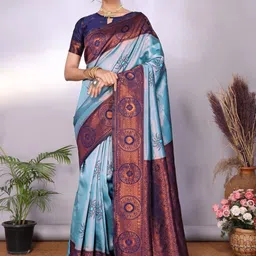 WOVENSTOCK Woven Design Zari Art Silk Handloom Kanjeevaram Saree-picture-16