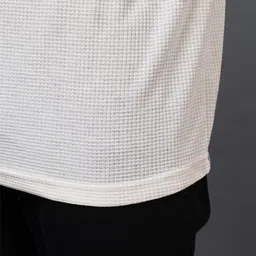 Colorchakra Self Design waffle Knit Polo Collar T-shirt image 5