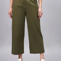 WineRed Women Regular Fit High-Rise Cotton Trousers-picture-13