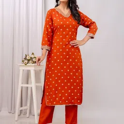 Veshviti Women Floral Printed V Neck A-Line Kurta-picture-13