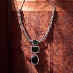 Rebekah Silver-Plated Cubic Zirconia Stone-Studded Jewellery Set-picture-29