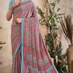 Reboot Fashions Floral Pure Crepe Saree-picture-34