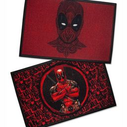 Athom Living 2-Pcs Red & Black Marvel Printed Anti-Skid Doormat-picture-40