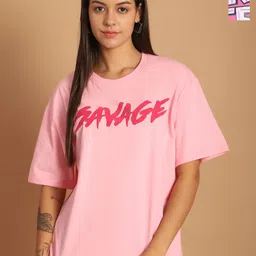 Metronaut Women Typography 2 Printed Drop-Shoulder Sleeves T-shirt-picture-28