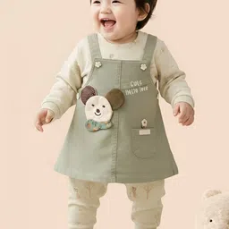 Babys Day Printed Cotton Slim Fit Dungarees-picture-29