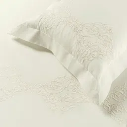 SANSAAR A DDECOR BRAND LIVE CONSCIOUSLY White Cotton 350TC King Bedsheet Set 2.74m x 2.74m image 4