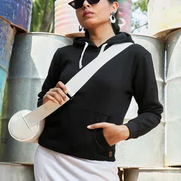 Campus Sutra Hooded Cotton Pullover Sweatshirt image 3