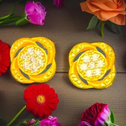 Cazines Set Of 5 Gold-Plated Artificial Stones Studded Contemporary Studs image 2