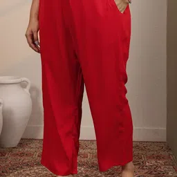 EXTRA LOVE BY LIBAS Women Bandhani Printed Regular Kurta with Trousers & Dupatta image 5