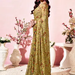 KALINI Women Warli Printed Pure Georgette Saree image 3