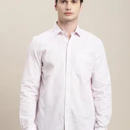 Turtle Classic Self Design Spread Collar Formal Pure Cotton Shirt image 2