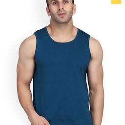 SLOWLORIS Pack Of 2 Round Neck Bio-Wash Cotton Gym Vests-picture-13