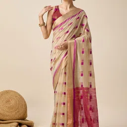 Rangtulika Ethnics Woven Design Zari Silk Cotton Saree-picture-35