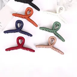 FHONEX Women Set of 4 Matt Finished T-Shapes Hair Clutchers-picture-26