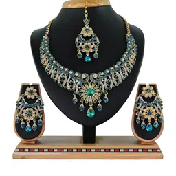 VATSALYA creation Women Turquoise Blue Jewellery Set-picture-37