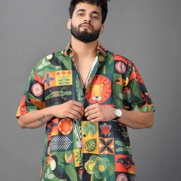 BROWN BROTHERS Unisex Relaxed Floral Opaque Printed Casual Shirt-picture-40