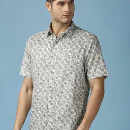 SNX Men Tailored Fit Floral Opaque Printed Casual Shirt image 2