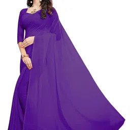 FANCYNINE Poly Georgette Saree image 3