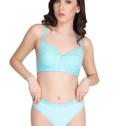 Liigne Pack Of 2 Floral Printed Everyday Padded Bra Pure Cotton Lingerie Set image 3